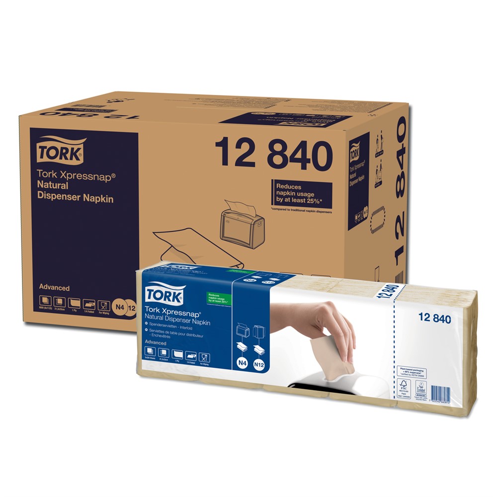 Dispenserservett Tork Xpressnap N4 natur