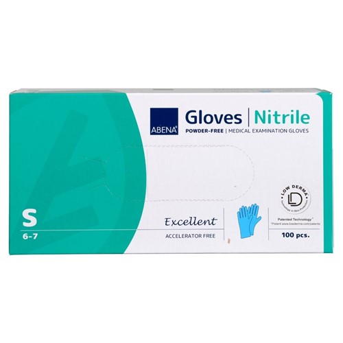 Nitrilhandske puderfri Abena Excellent st S blå 100st/infp