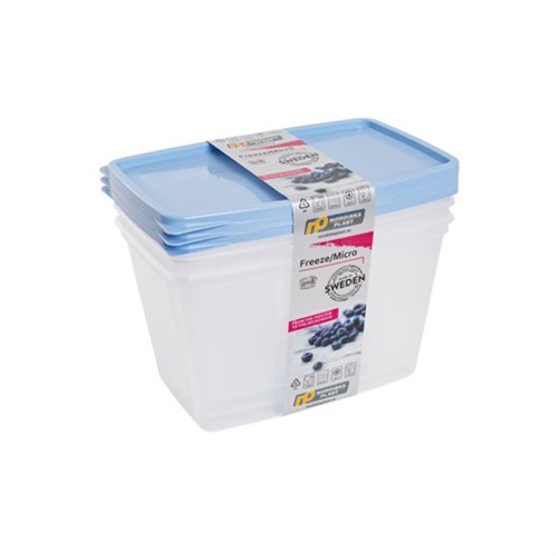 Förvaringsburk PP Frys/micro 1,2 lit 3st/fp