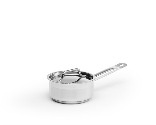 Kastrull med lock 1,0 liter litergradering rostfri