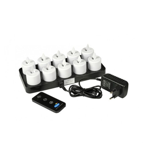 LED-ljus Moving flame 10st med laddstation