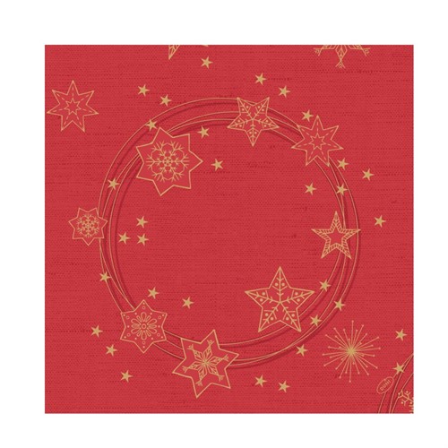 Julservett Dunilin 40x40cm Star Shine Duni röd 5x45st/fp