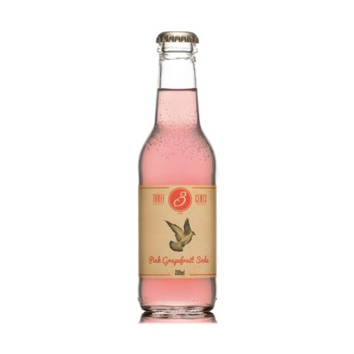 Soda Water Pink Grapefruit Three Cents 24x200ml