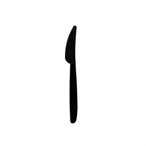 Matkniv flergångs PP 18,5cm svart 50st/infp