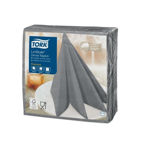 Middagsservett LinStyle® Tork 39cm grå 600st/fp