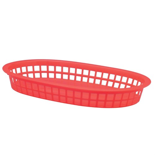 Serveringskorg PP oval 28x18cm röd