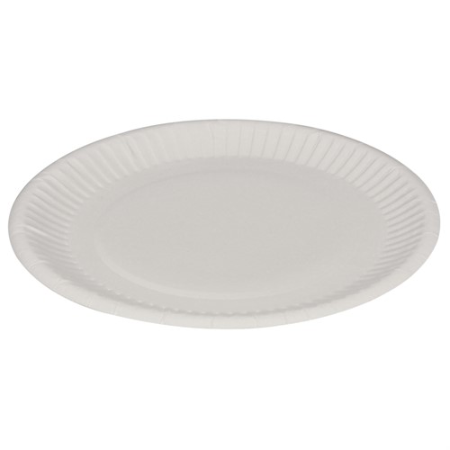 Tallrik papp/belagd flat 18cm vit 100st/ifp