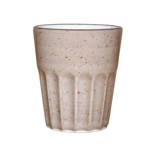 Mugg Hel utan öra räfflad 25cl beige