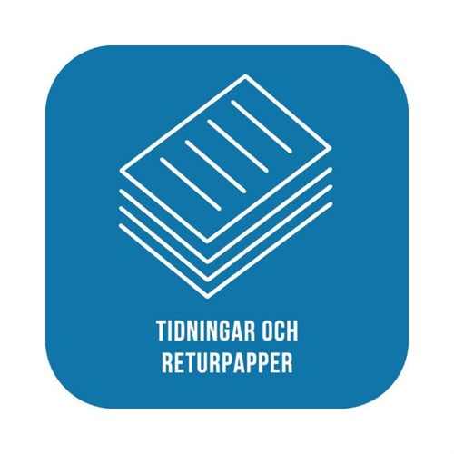 Dekal &quot;Tidningar &amp; papper&quot; 21x21cm blå