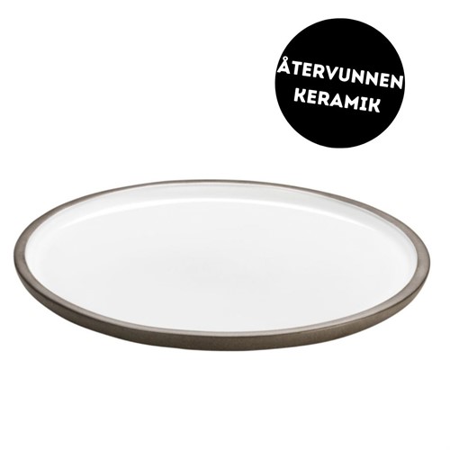 Tallrik ReNew flat 22cm vit/brun Playground