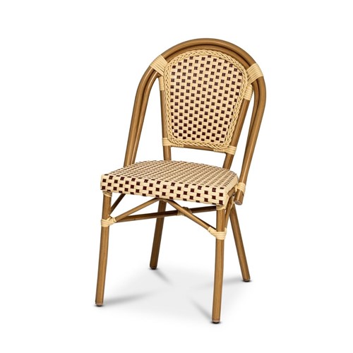 Caféstol Paris bambu vinröd/creme