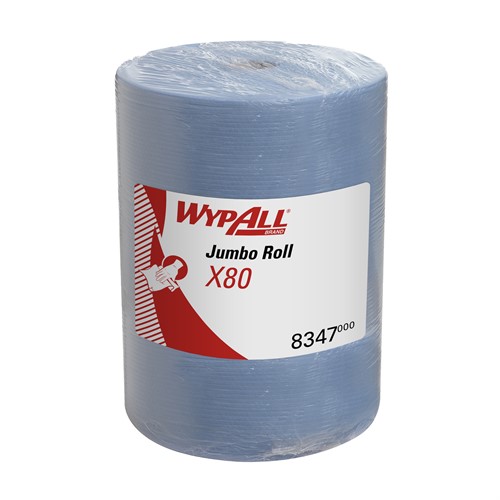 Torkduk WypAll X80 jumborulle stålblå 475ark/rle