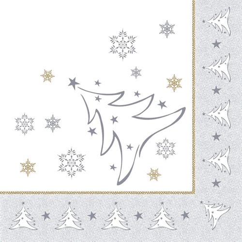 Julservett Royal Collection 40x40cm silver X-mas Elegance 250st/fp