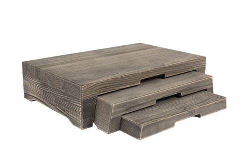 Bufféförhöjare 3 steg ek driftwood