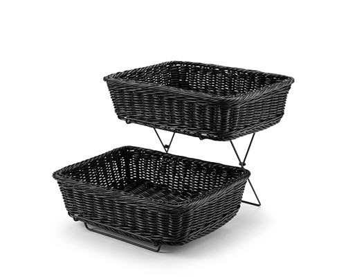 Displayställ med 2st korgar 36x27cm svart