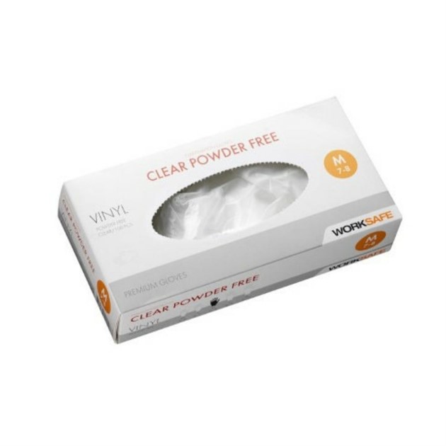 Vinylhandske puderfri Worksafe st S clear 100st/infp