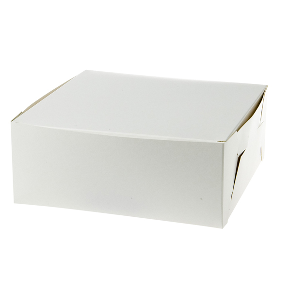 Bakelsekartong 25x25x10cm vit 100st/fp