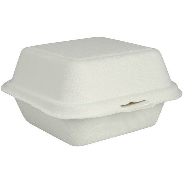 Hamburgerbox bagasse natur 500st/fp