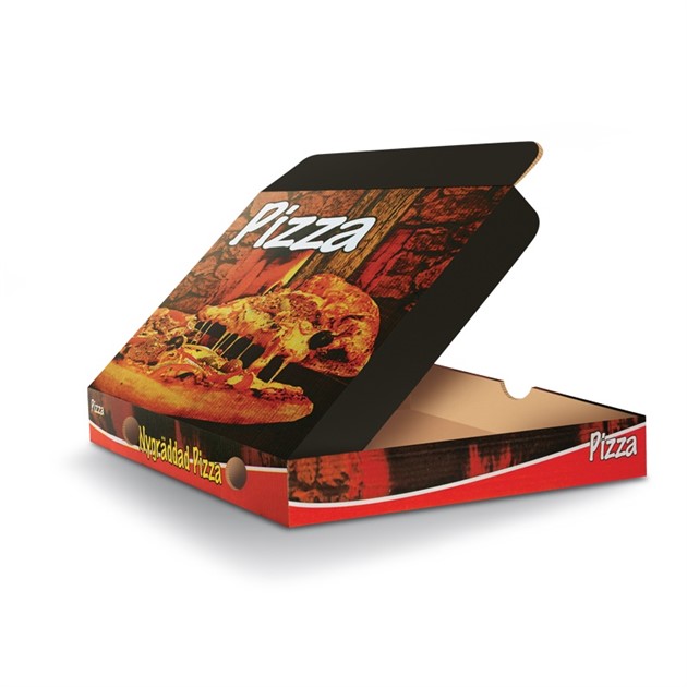 Pizzakartong well vit/brun m tryck 30x30x3,5mm 100st/fp