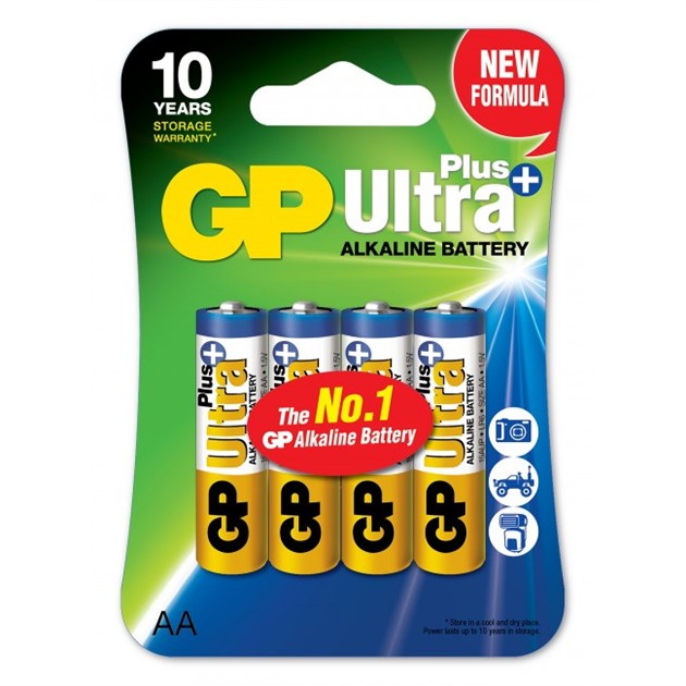 Batteri GP Ultra Plus Alkaline AA/LR6 4/fp