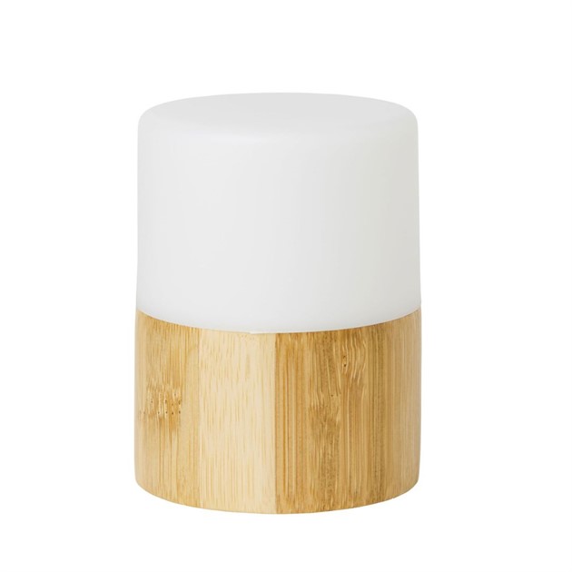 LED-ljushållare Bright Bambu höjd 10,5cm vit