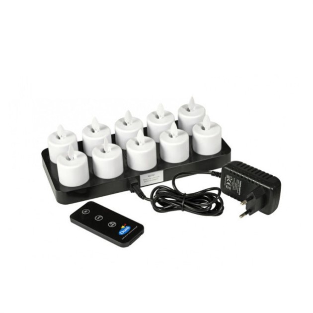 LED-ljus Moving flame 10st med laddstation