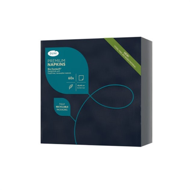 Middagsservett Dunisoft BIO 40cm svart 360st/fp