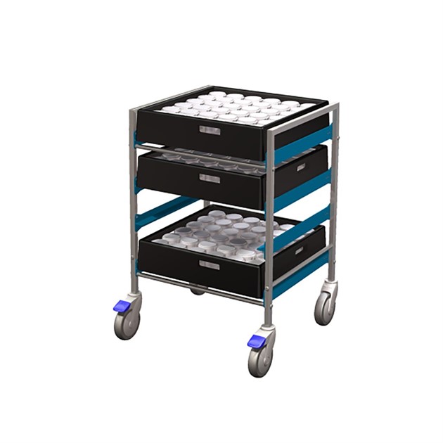 Korgvagn låg för diskkorg 50x50cm 4 grejdrar