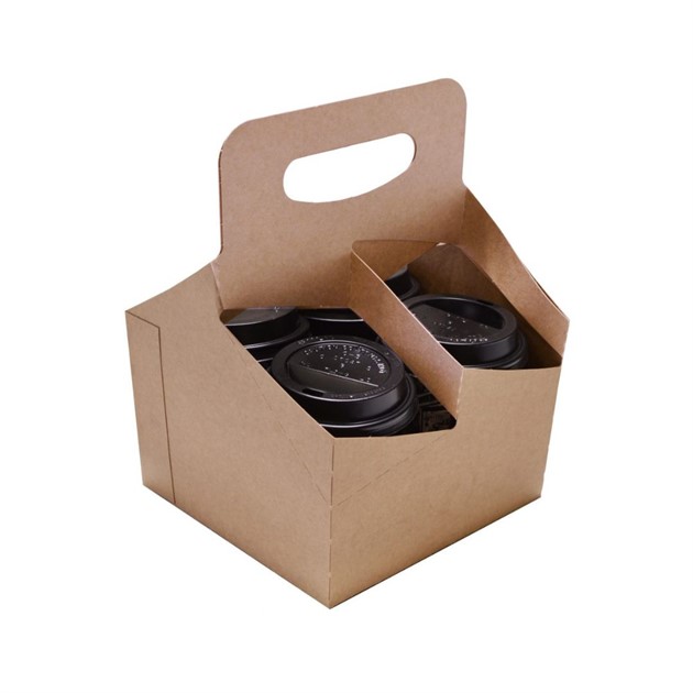 Mugghållare med handtag 4 muggar 250st/fp brun