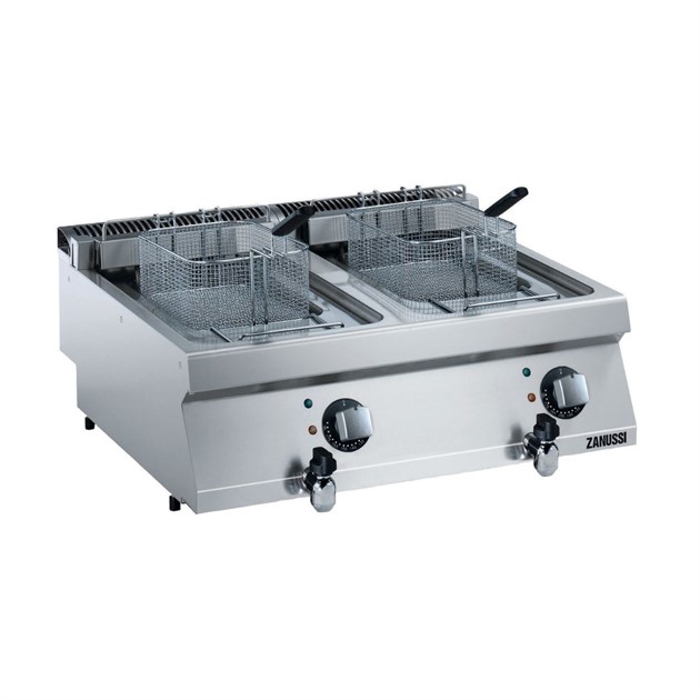 Fritös el bänkmodell 800mm Zanussi bassäng 12+12 liter