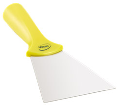 Skrapa rostfri 100mm med gängat handtag Vikan gul