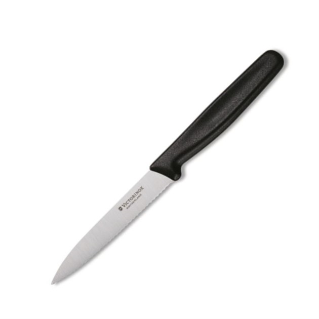 Skalkniv tandad 10cm Victorinox svart