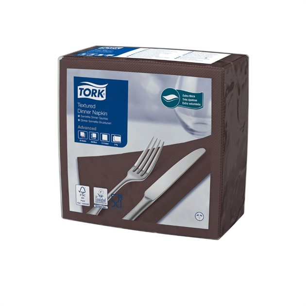 Servett 39cm Textured 2-lag Tork brun 1000st/fp