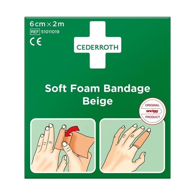 Plåster/bandage Soft Foam 6cmx2m beige