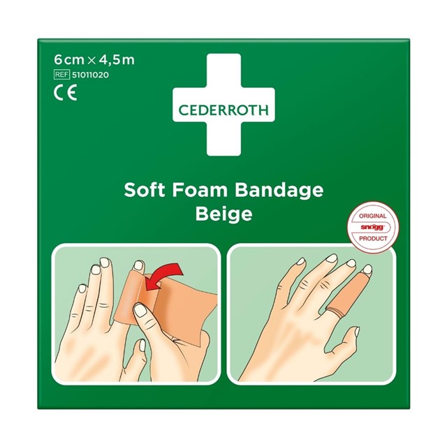 Plåster/bandage Soft Foam 6cmx4,5m beige
