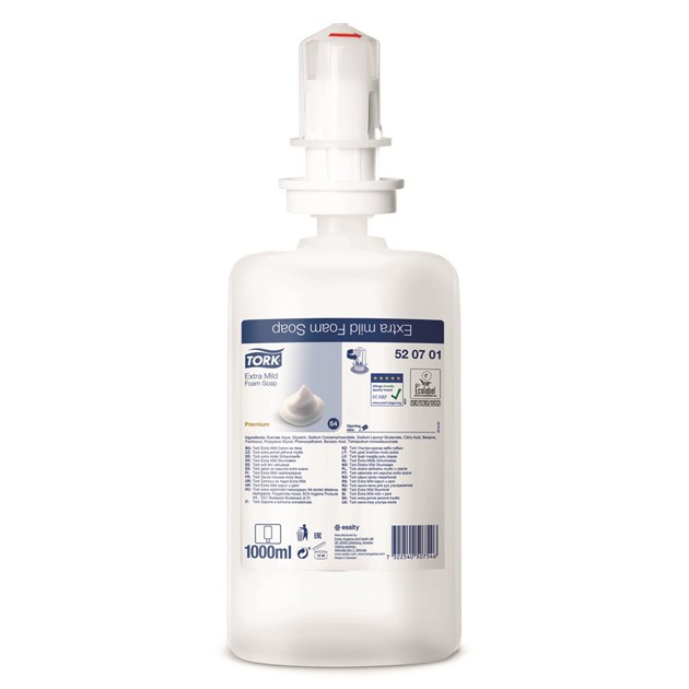 Skumtvål Extra mild Tork S4 1000ml 6st/fp