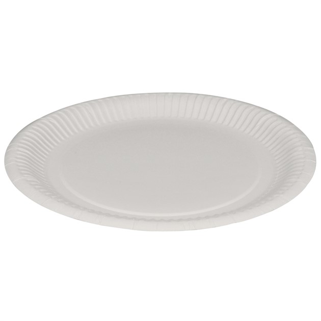 Tallrik papp/belagd 23cm vit 100st/ifp