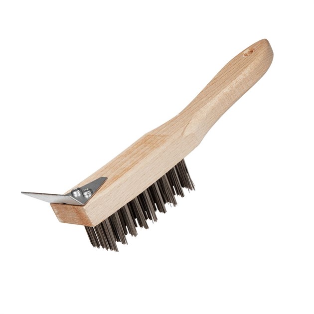 Stålborste med skrapa