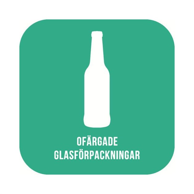 Dekal "Ofärgad glasförpackning" 21x21cm grön