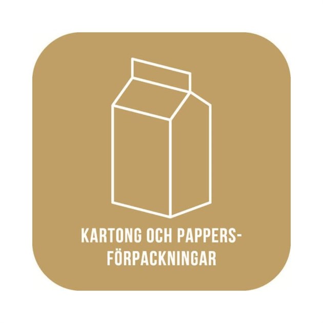 Dekal "Pappersförpackning" 21x21cm brun