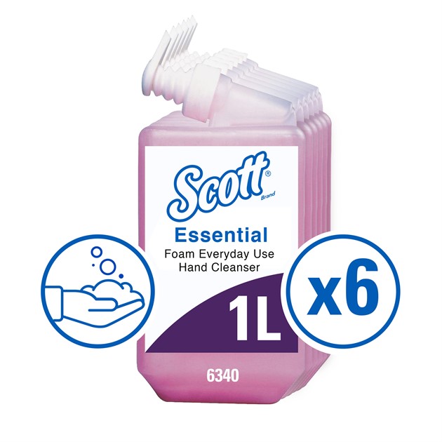 Skumtvål lyx Scott® Essential kassett 1 lit rosa 6st/fp