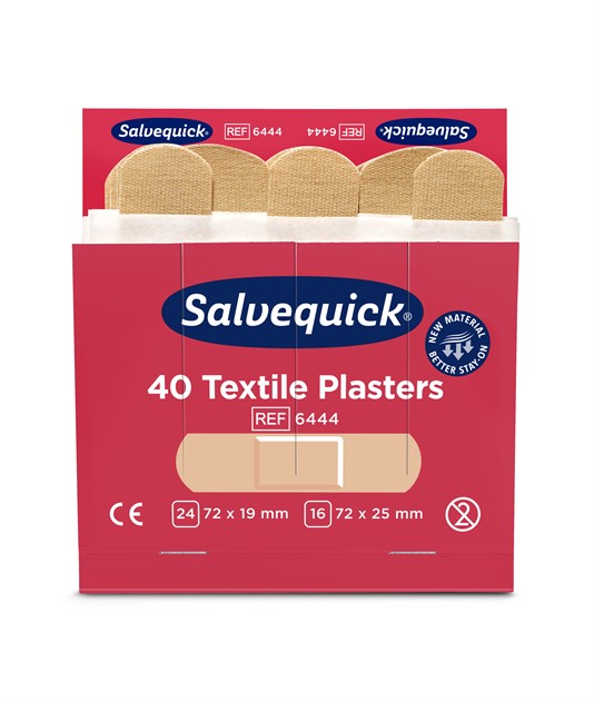 Plåster textil Salvequick 6444 40st/refill