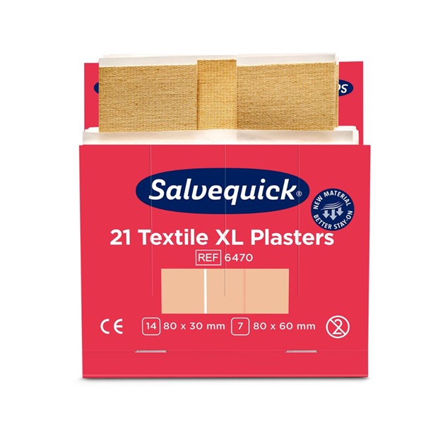 Plåster Salvequick Textil Extra stor 6470 21st/refill