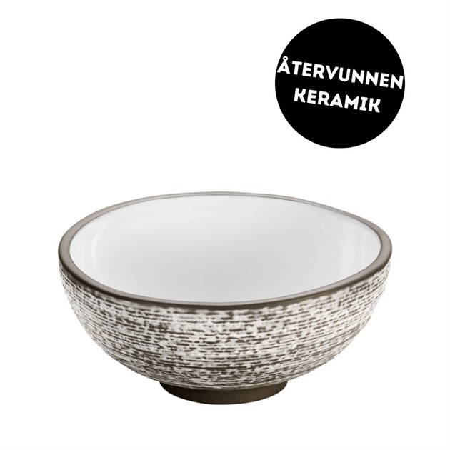 Skål ReNew dia 9cm vit/brun relief Playground