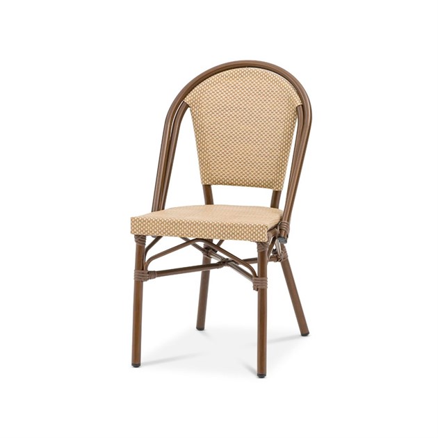 Caféstol Menton texteline brun/natur