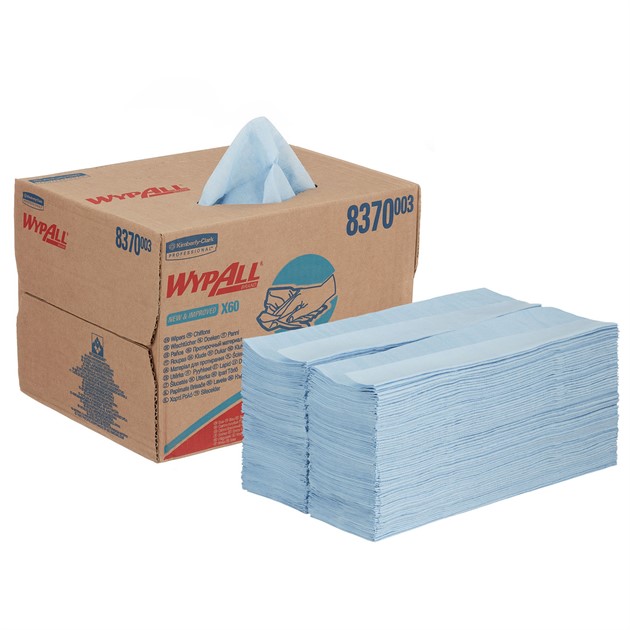 Torkduk WypAll X60 i dispenser blå 200ark/box