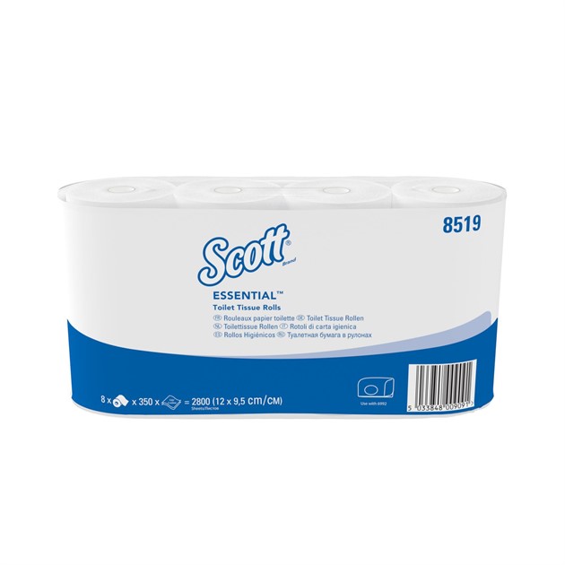 Toalettpapper SCOTT® liten vit 350ark/rle 8x8rle/fp