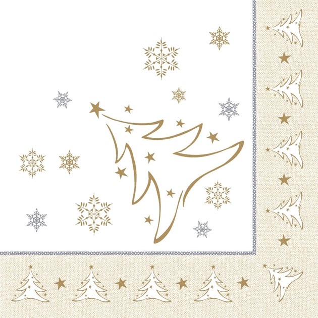 Julservett Royal Collection 40x40cm guld X-mas Elegance 250st/fp