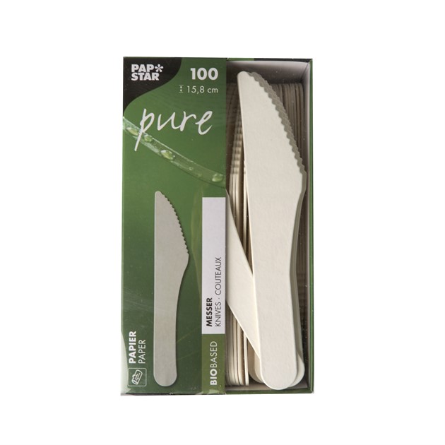 Matkniv engångs papper Pure 15,8cm vit 100st/infp