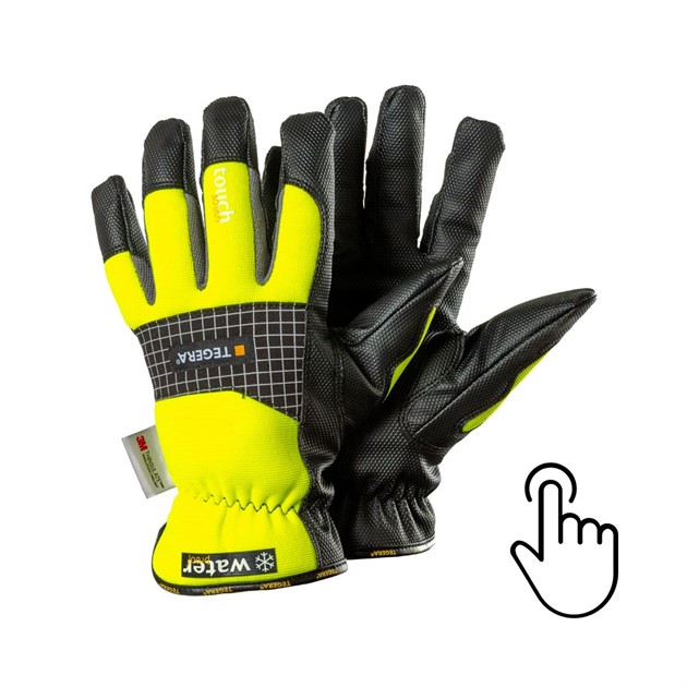 Syntetläderhandske Tegera® 9128 svart/gul